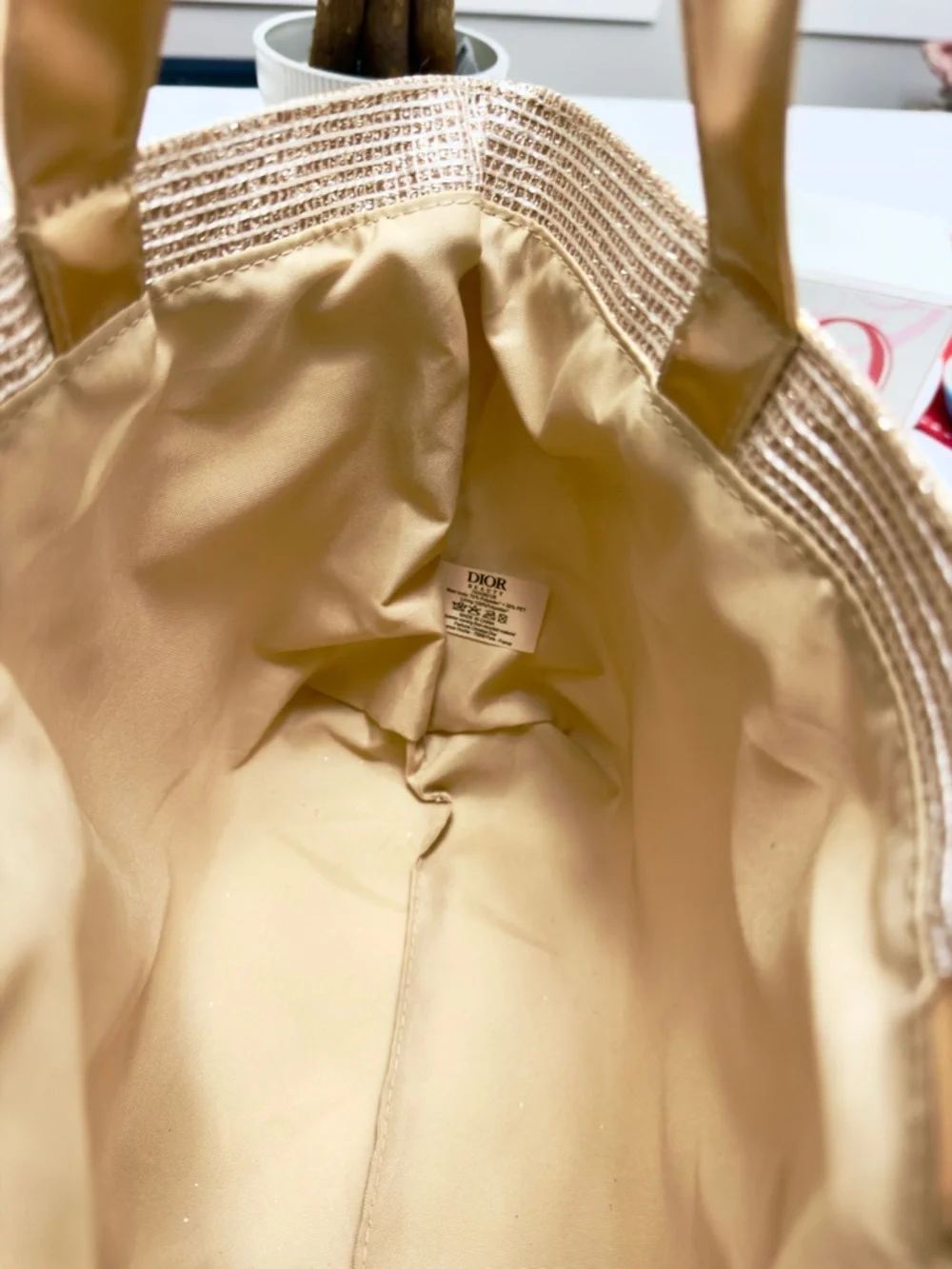 LAST 1- Dior Beauty Exclusive Gold Tote Bag